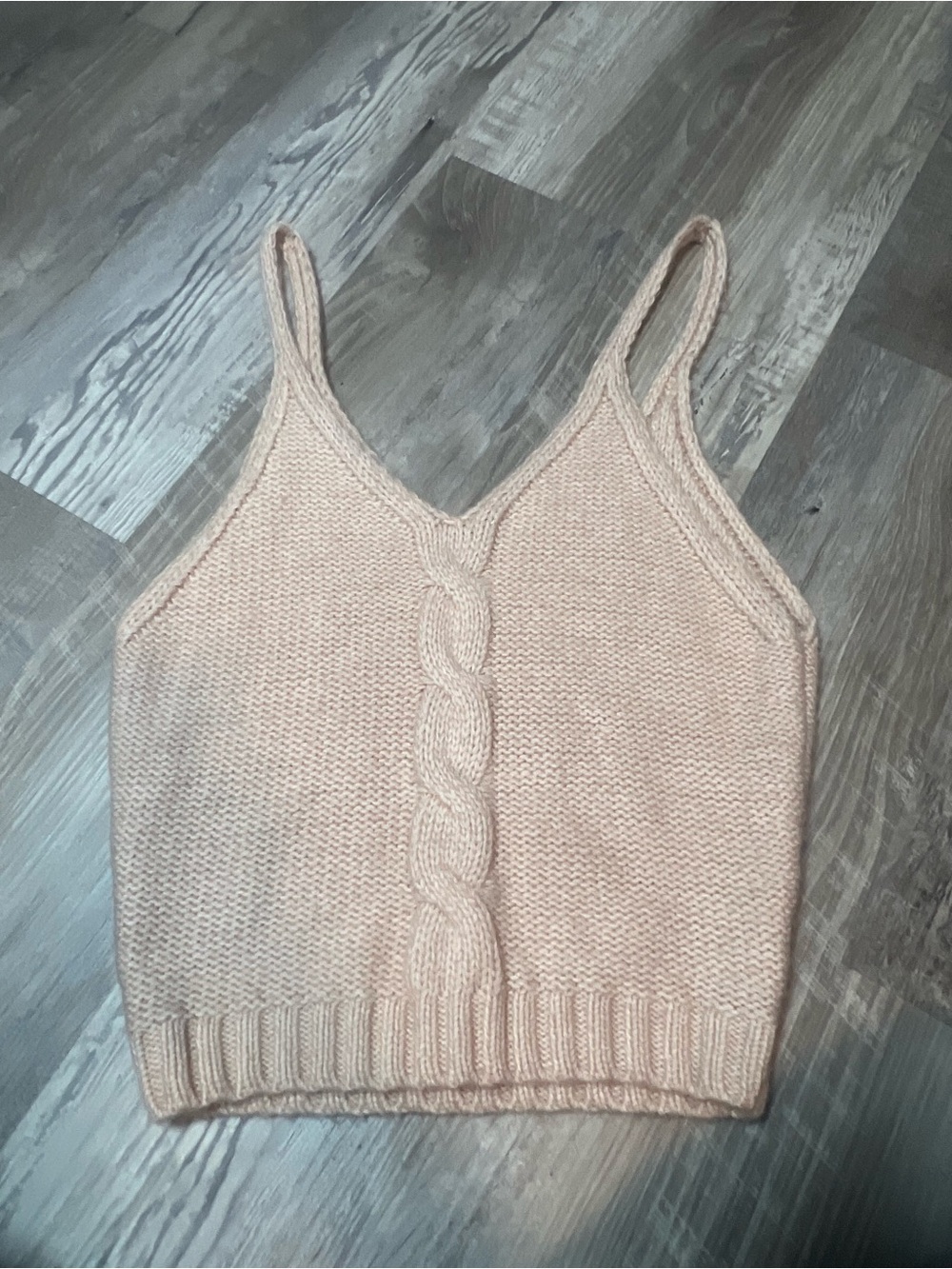 Belle Du Jour Blush Cable-Front Knit Camisole